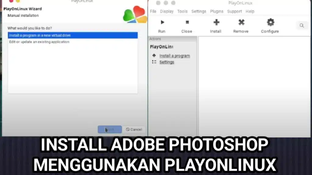 install adobe photoshop menggunakan PlayOnLinux